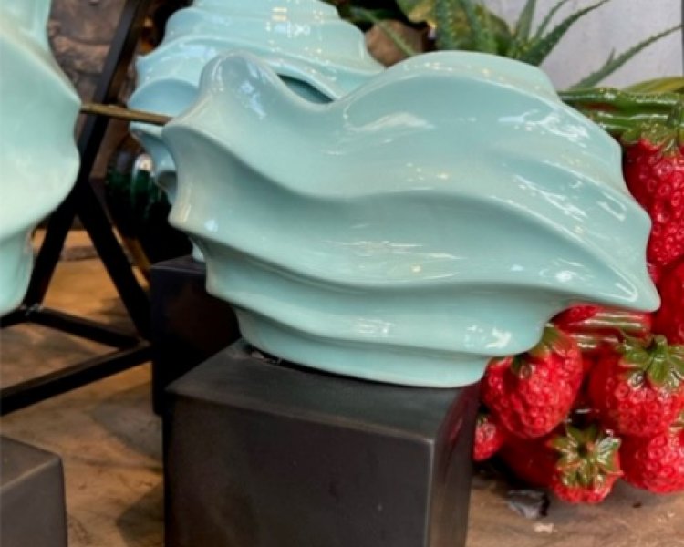 Decoratieve vaas op standaard (S) PTMD - Ptmd blauw1 - 2022000097